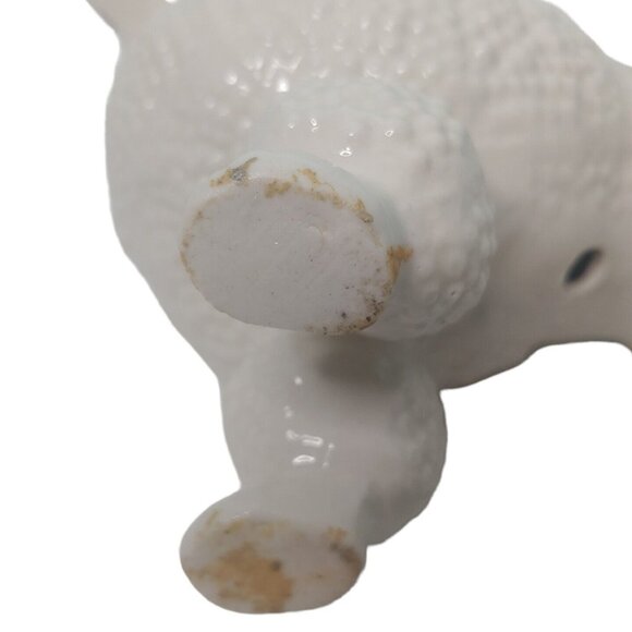 Vintage MCM French Poodle Figurine Ceramic Marked 98 White Red Bow READ - Picture 10 of 12
